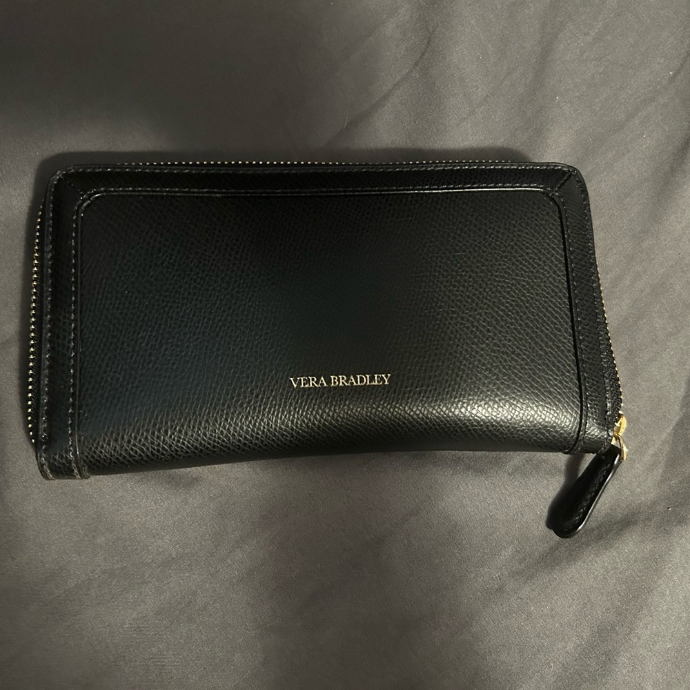 Black leather vera bradley wallet